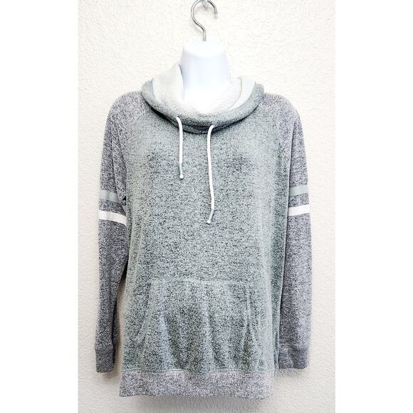 Inspired Hearts Sweaters - Inspired Hearts Green Gray Cowl Neck Pull Over Sweater Large Lightweight Soft